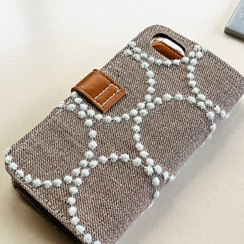 本革＆ミナペルホネン 手帳型スマホケース iPhoneケース