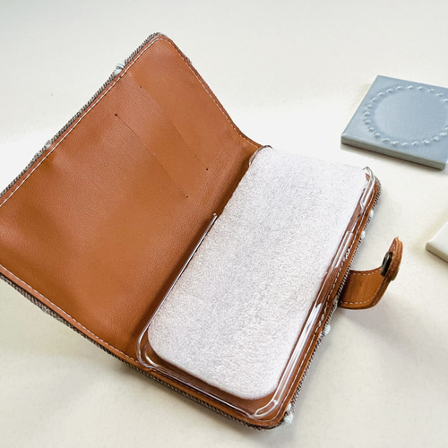 本革＆ミナペルホネン 手帳型スマホケース iPhoneケース