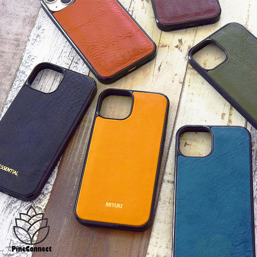 超早割】栃木レザー スマホケース 本革 名入れ 「グリーン」 緑 iPhone