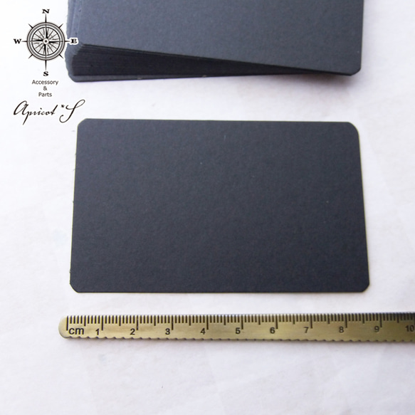 【20枚セット】 ネックレス アクセサリー用 台紙 無地 梱包用 メッセージカード （ 黒 / ブラック ） 3枚目の画像