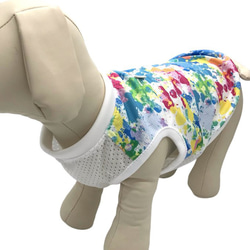 接触冷感 メッシュ クール 犬服 夏 ペイント タンクトップ スカート イタグレ コーギー フレブル ダックス 中型犬 8枚目の画像