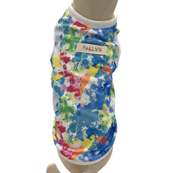 接触冷感 メッシュ クール 犬服 夏 ペイント タンクトップ スカート イタグレ コーギー フレブル ダックス 中型犬 10枚目の画像