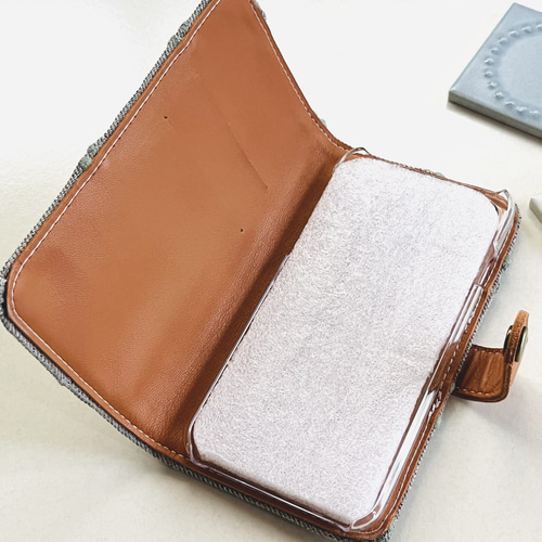 本革＆ミナペルホネン 手帳型スマホケース iPhoneケース