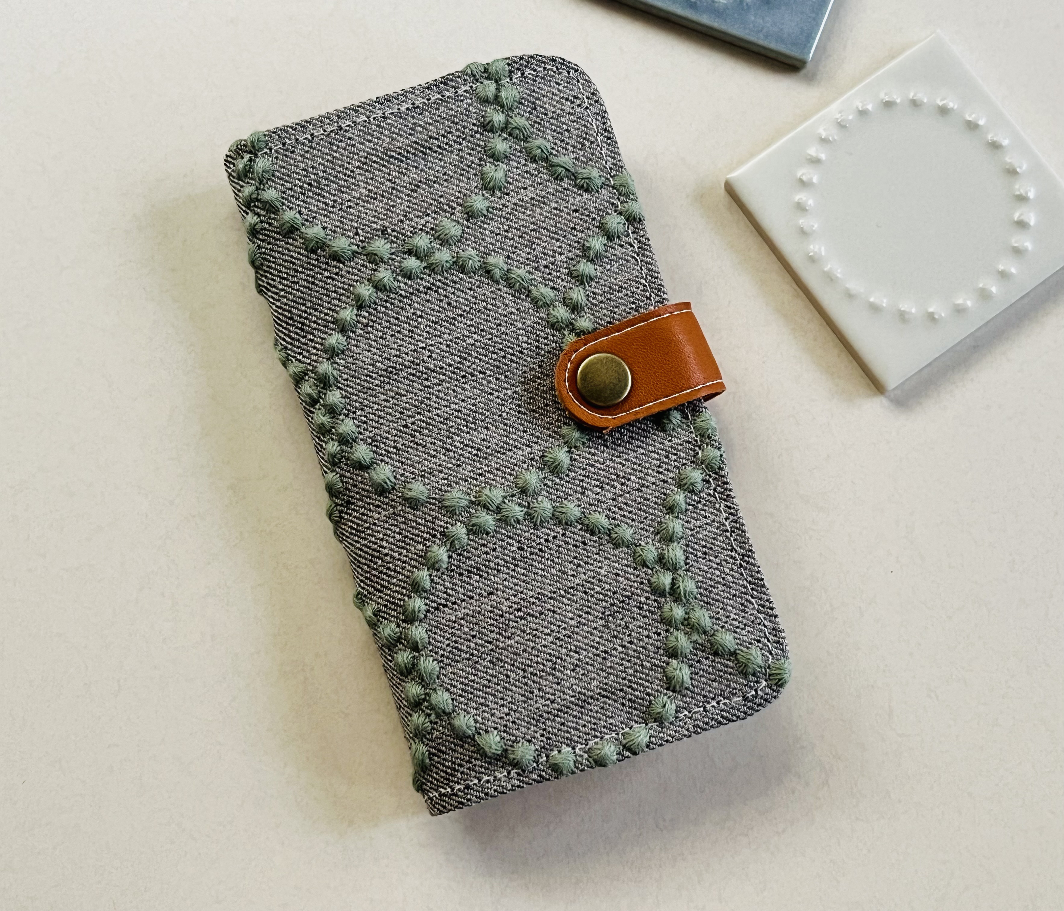 本革＆ミナペルホネン 手帳型スマホケース iPhoneケース