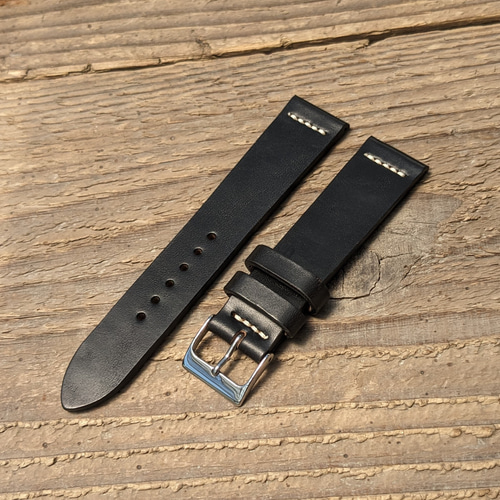 ホーウィン クロムエクセルレザー ブラック｜ストレートステッチ