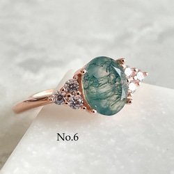 Silver925 Moss agate design Ring Pink gold Plated 第3張的照片