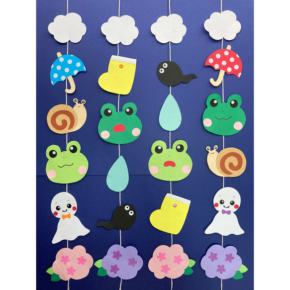 再販④】6月 梅雨 ガーランド 吊るし飾り 壁面飾り 壁面 保育園 幼稚園