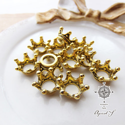 10個セット】 王冠 立体 クラウン チャーム パーツ スチームパンク