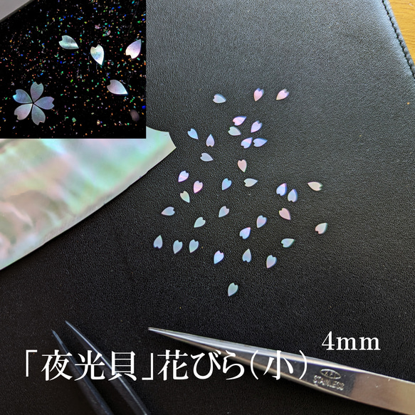 夜光貝」螺鈿細工の丸形／カット貝アクセサリーパーツ（小）35枚