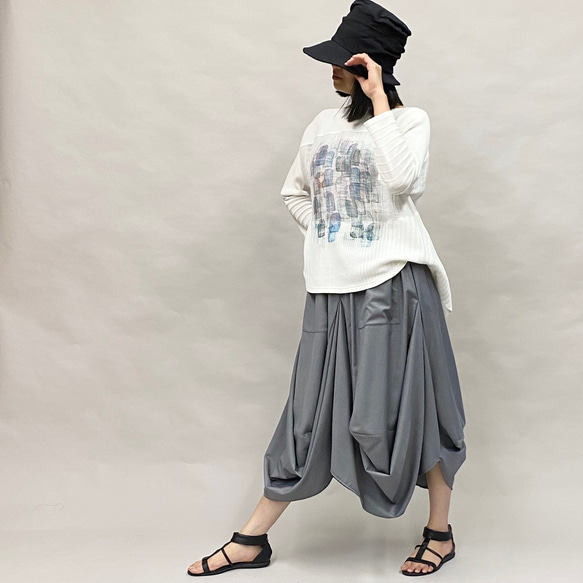 SALE 春 夏 シルエットで魅せる 変形デザイン スカート レディース ボトムス ヨシヨシ Yoshi Yoshi 17枚目の画像