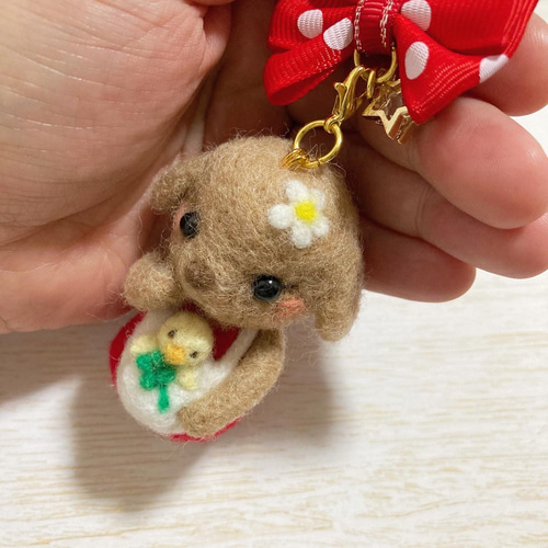 限定1点◇おませなエプロン姿のトイプードルちゃん♡ひよこちゃんと 