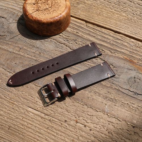 ホーウィン クロムエクセルレザー ブラウン｜ダブルステッチ 時計