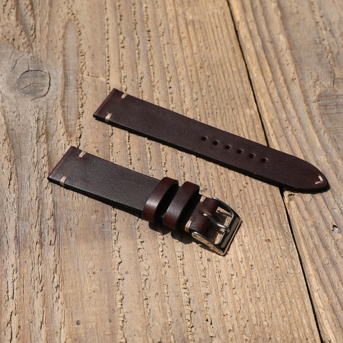 ホーウィン クロムエクセルレザー ブラウン｜ダブルステッチ 時計