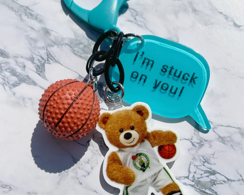 じゃらじゃらキーホルダー アイス くま クッキー 106 バスケットボール✭﻿ベアじゃらじゃらキーホルダー キーホルダー la