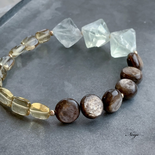 希少石】モスコバイト コイン10×10×5mm 4個 天然石パーツ 天然石 Neige  