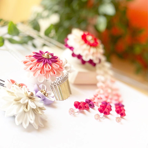 上質な髪飾りで豊かなハレの日を～ 七五三髪飾り7歳様向け 紫系のお