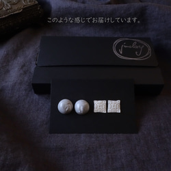 Junclay“Drop S”輕質陶瓷灰白色防過敏金屬瓷耳環 第13張的照片