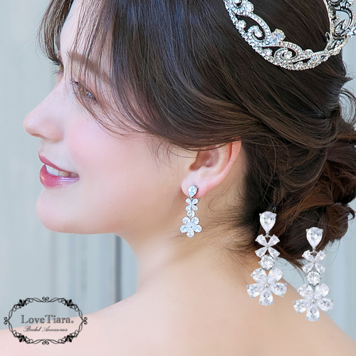 SHASHI】Bloomピアス 花形モチーフ 結婚式 ウェディング
