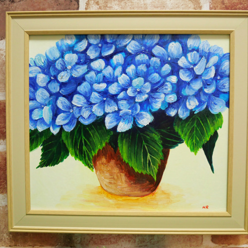 油絵 絵画【青い紫陽花】 絵画 HR 通販 15887589|Creema 油絵 絵画【青い紫陽花】 絵画 HR 通販 15887589|Creema