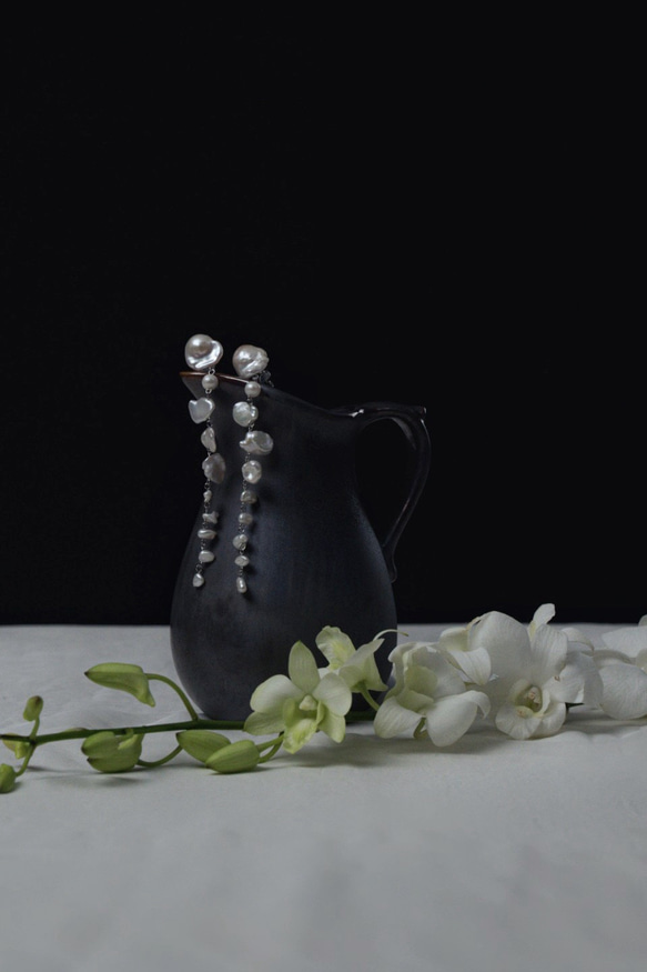 /// CLIO /// バロックパール　ロング　イヤリング　ピアス 6枚目の画像