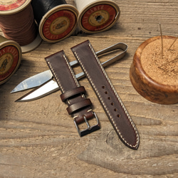 ホーウィン クロムエクセル ネイビー｜フルステッチ 時計ベルト