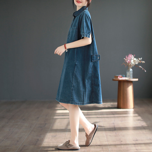 フェンディ（M）ワンピース/チュニック/半袖ロングデニムシャツ/ズッカ/Aライン フェンディ（M）ワンピース/チュニック/半袖ロングデニムシャツ/ズッカ