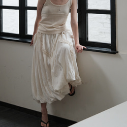 オリジナルデザイン　フリルロングスカート　バルーンスカート　裏地付き 10枚目の画像