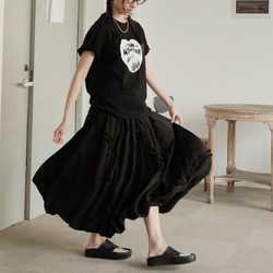 オリジナルデザイン　フリルロングスカート　バルーンスカート　裏地付き 16枚目の画像