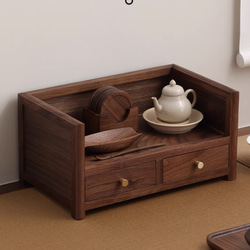 木製食器収納ロッカー カウンター用 小引き出し付 食器棚 書類ラック