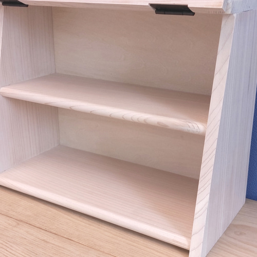 扉付き収納棚】基本3色展開（ホワイト）2段 ショーケース 卓上 棚