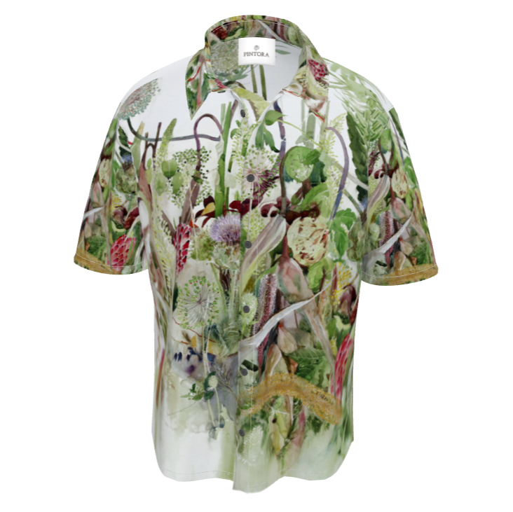 リネン　メンズ半袖シャツ　Natural Perfection