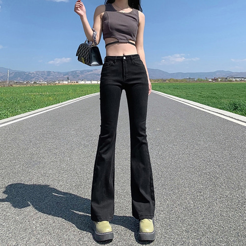 希少 KAPITAL フレアデニムパンツ ブラック 黒 ブーツカット ベルボトム