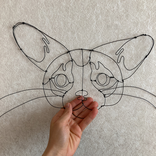 ワイヤーアート 猫の顔 針金アート ワイヤークラフト 壁掛け ワイヤーアート 猫の顔 針金アート ワイヤークラフト 壁掛け
