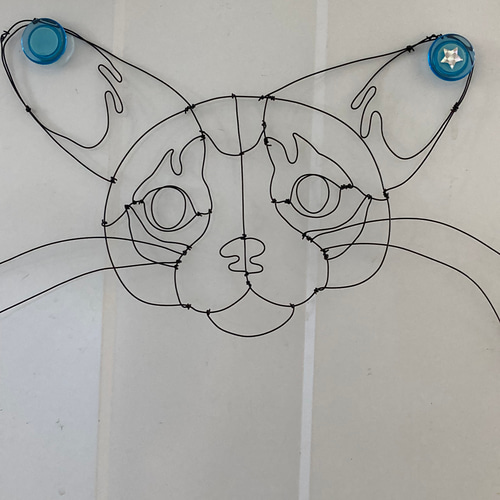 ワイヤーアート 猫の顔 針金アート ワイヤークラフト 壁掛け ワイヤーアート 猫の顔 針金アート ワイヤークラフト 壁掛け
