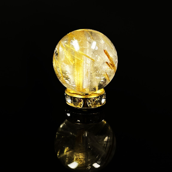 【インクルージョンも魅力です】１２ミリ 現品1粒売り タイチンルチル 虹入り金針水晶 ＫＹＴ６８ お守り ギフト 15枚目の画像
