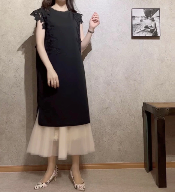 ニョチ柿渋染めのワンピースとチュニックワンピース2点おまとめ フレンチスリーブチュニックワンピース /ムラ染め 藍と柿渋2