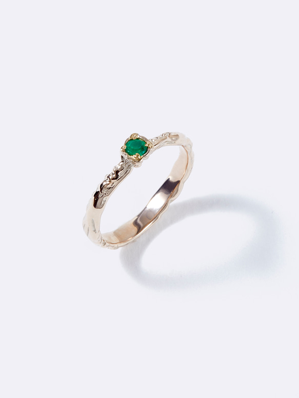 Kafuu Garden Pinky ring Emerald K10 1枚目の画像