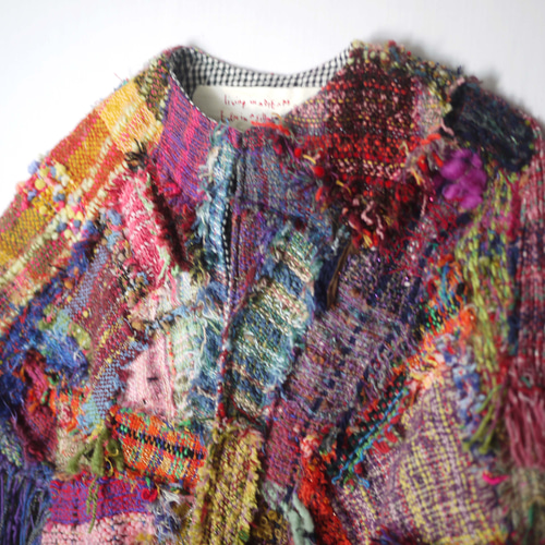 さをり織りケープ