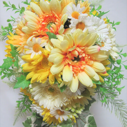 ガーベラのキャスケードブーケ♪生花みたいに綺麗な造花です♪髪飾り付♪高品質なのに安い 13枚目の画像