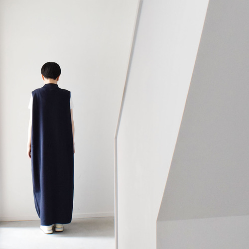 ニットワンピース（ノースリーブ）：紺 [NT33OPNV] ワンピース skep