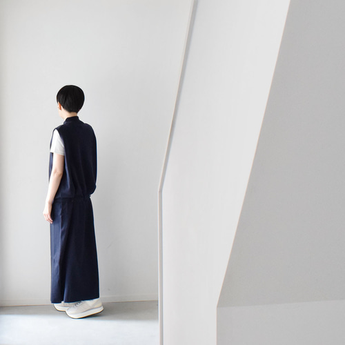 ニットワンピース（ノースリーブ）：紺 [NT33OPNV] ワンピース skep