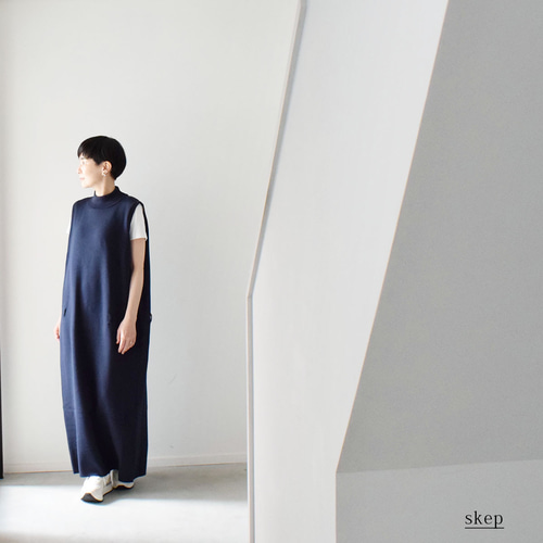 クリスチャンディオール　ニットワンピース　ノースリーブ　ネイビー 中古・古着通販】Christian Dior (クリスチャン ディオール