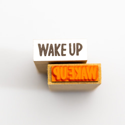 【WAKE UP(起床)】英字スケジュール文字はんこ＊8㎜×20㎜＊ラバースタンプ＊R787_o 3枚目の画像