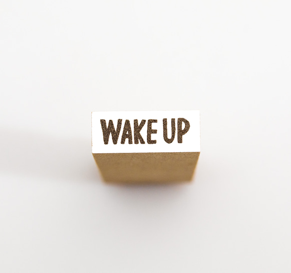 【WAKE UP(起床)】英字スケジュール文字はんこ＊8㎜×20㎜＊ラバースタンプ＊R787_o 2枚目の画像