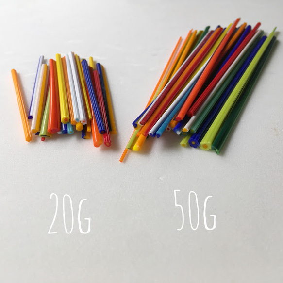 基本のパーツアソート｜GG800-50｜50ｇ｜オリジナルデザインを創ろう｜ガラスパーツ棒｜花・花びら・花芯・葉っぱのセ 花芯