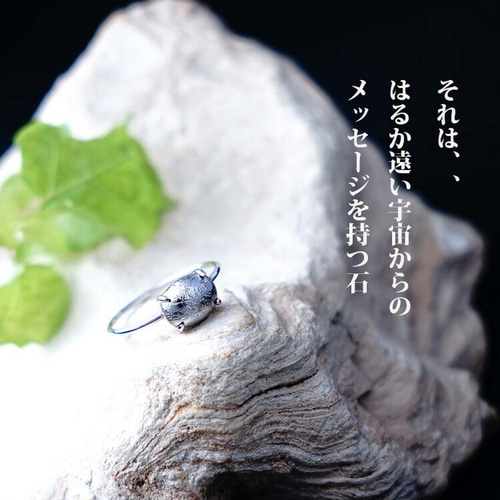 SV925 ギベオン隕石 オーバル 爪留めリング 天然石 ~宇宙からの贈り物 