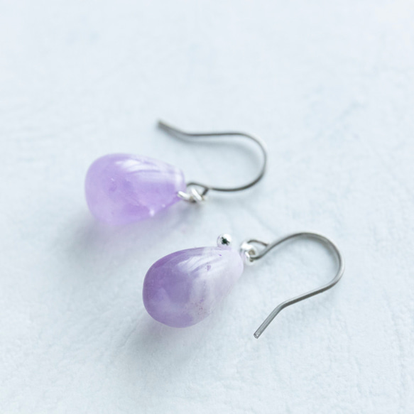 専用♥レアラベンダーレピドライトメロンカービングピアス 専用♥レアラベンダーレピドライトメロンカービングピアス