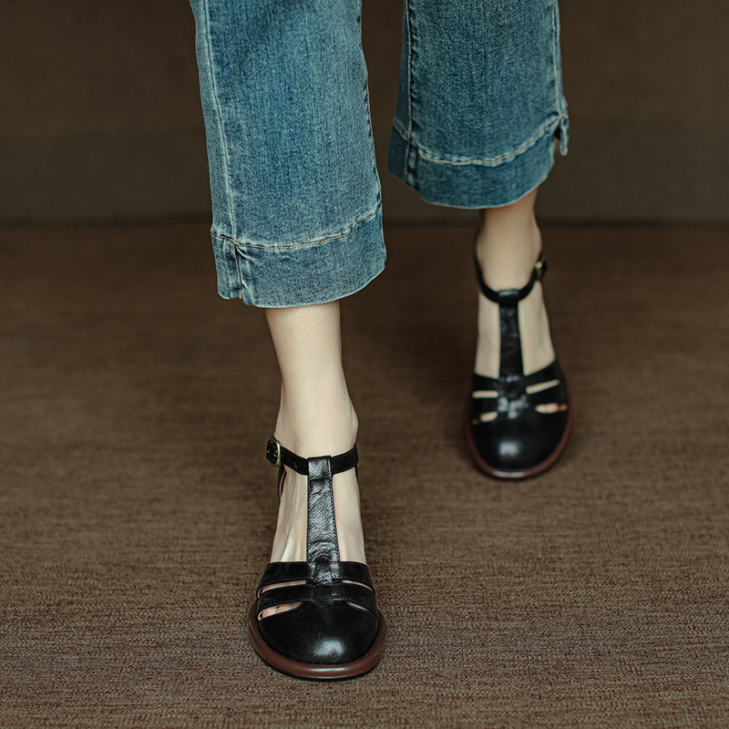 アンクルストラップ サンダル グルカサンダル 柔らかい トレンド 気持ちい 旅行 編み込み バックバンド ユニーク 本革