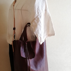 shoulder tote 　チョコレート　ピッグスキンレザー 19枚目の画像