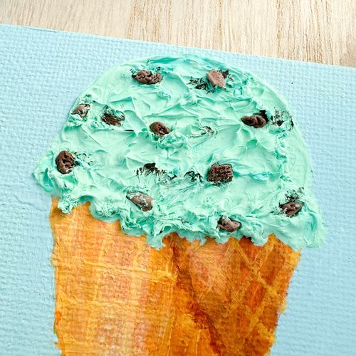 チョコミントアイス テクスチャーアート 絵画 日なたの窓 通販